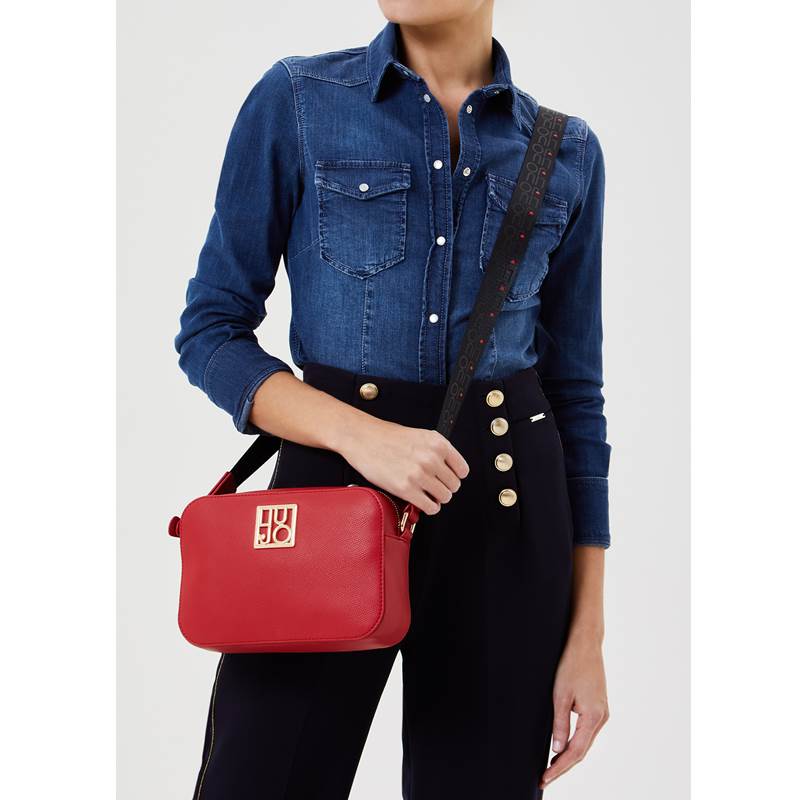 Bolso Rojo Crossbody logo dorado correa corazones LIU·JO - bolboreta.es
